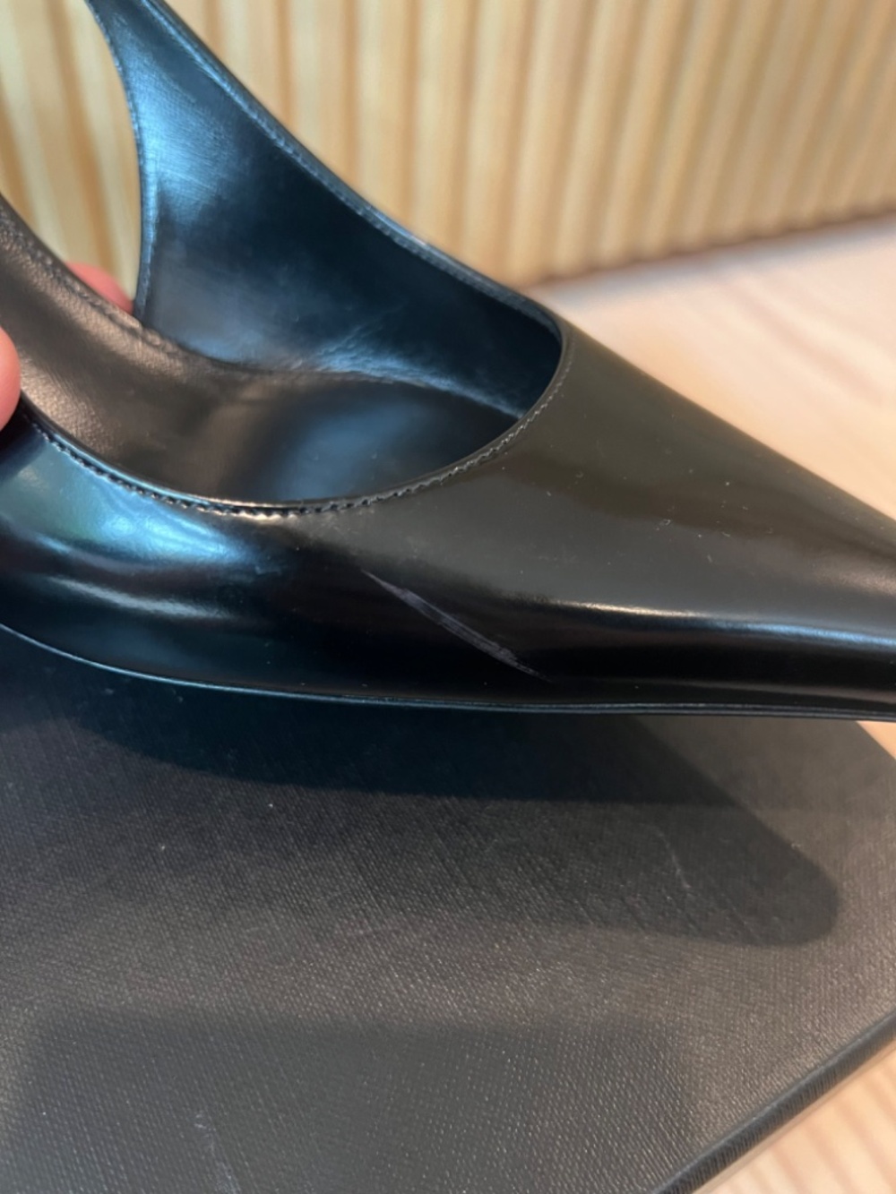 Saint Laurent Black Slingbacks Size 38.5 - Picture 7 of 10